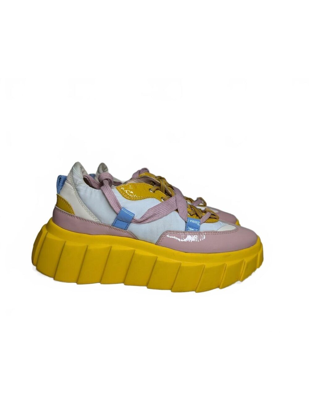 AGL Blondie Trekk Leather Platform Sneakers Multi-Color Size 38.5